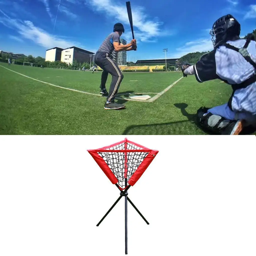 Baseball Tripod Ball Caddy Portable Foldable Pitting Practice Ball Basket