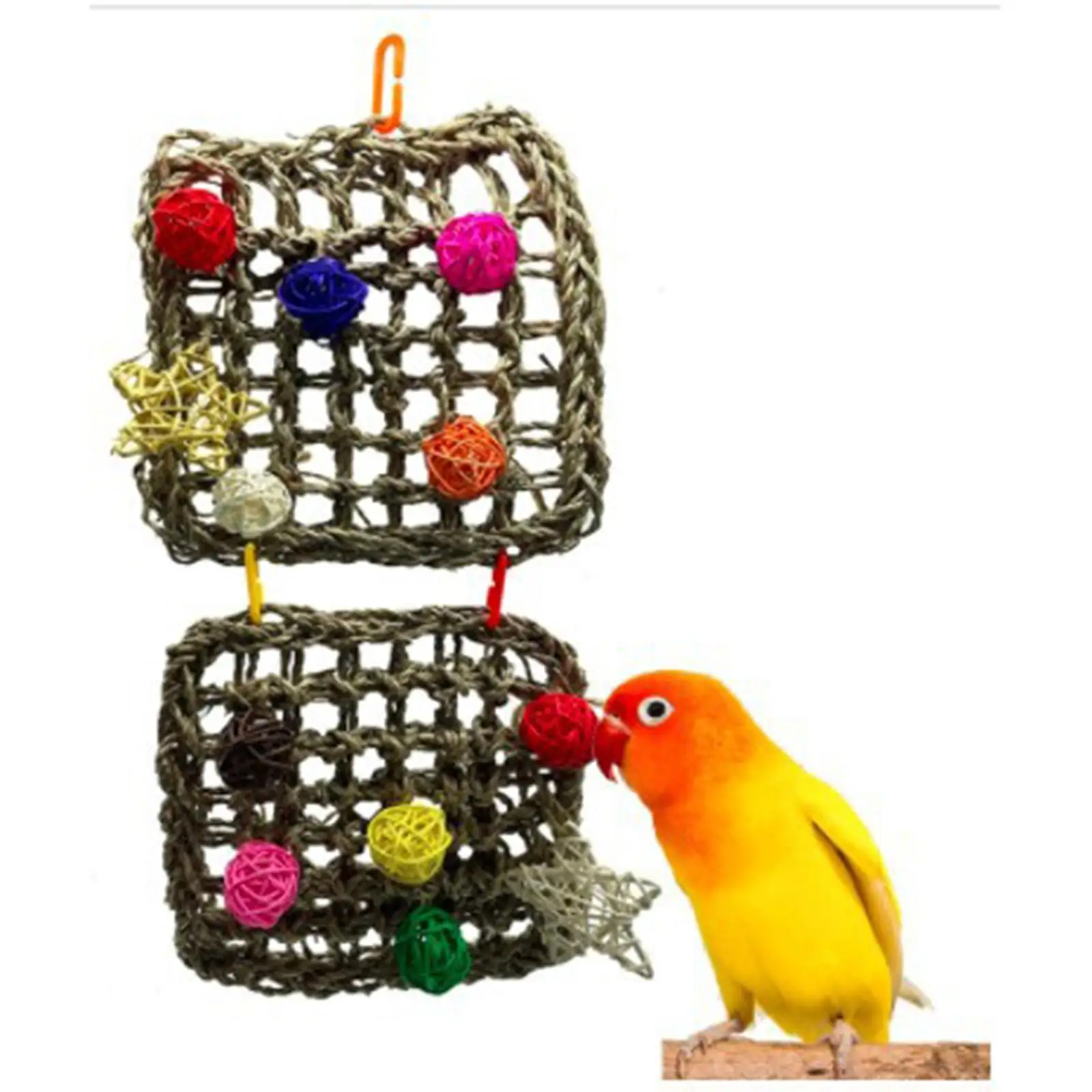 Large Medium Parrot Chewing Toys Rattan Hanging for Bird Climbing