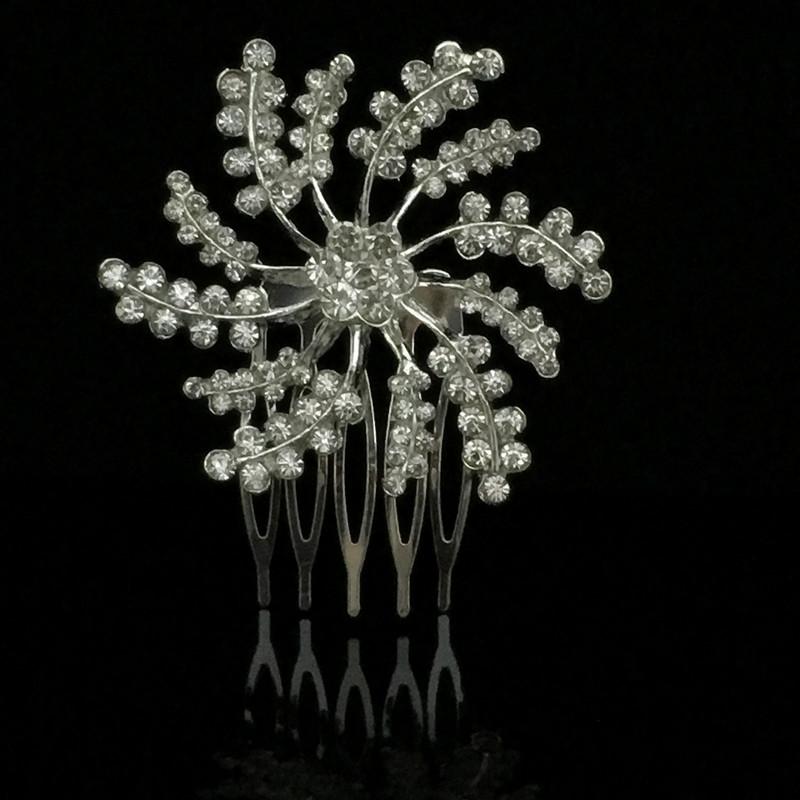 Diamante Bridal Wedding Prom Crystal Flower Hair Slide Comb Clip
