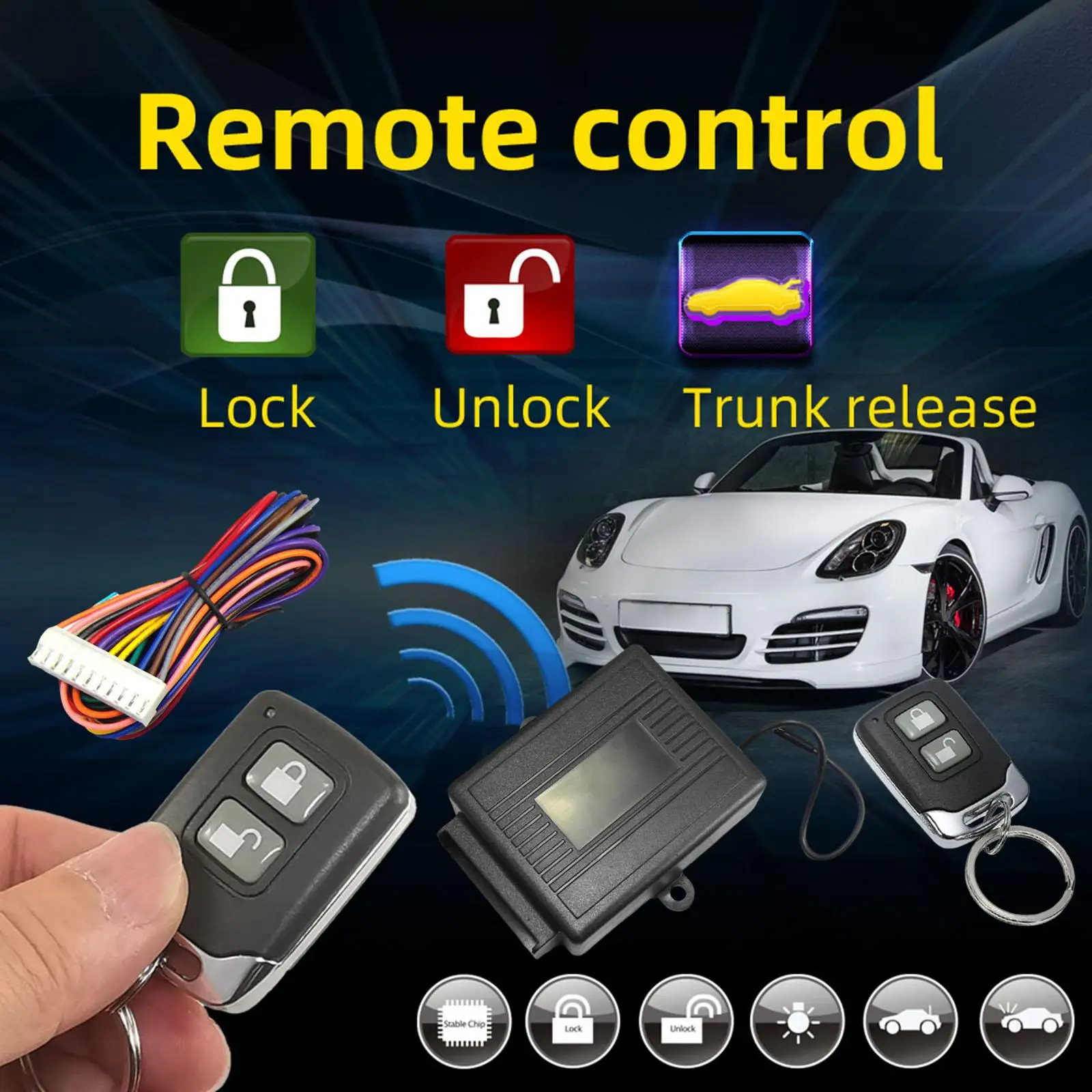 Car Keyless Entry System 2 x Remotes Central Lock Anti Theft Door Lock Systems for Trunk Release Door Lock Unlock Kit