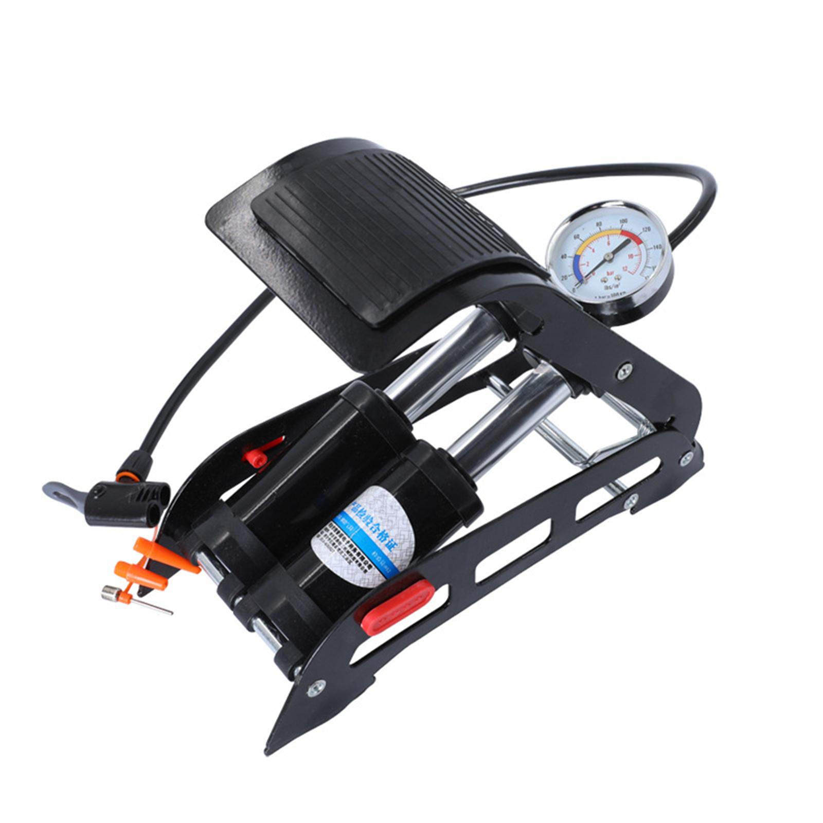Bike Foot Pump Double Cylinder Foldable Inflator for Car,Bicycle,Sports Balls,Scooter and Toys etc Easy to Use Foldable Compact
