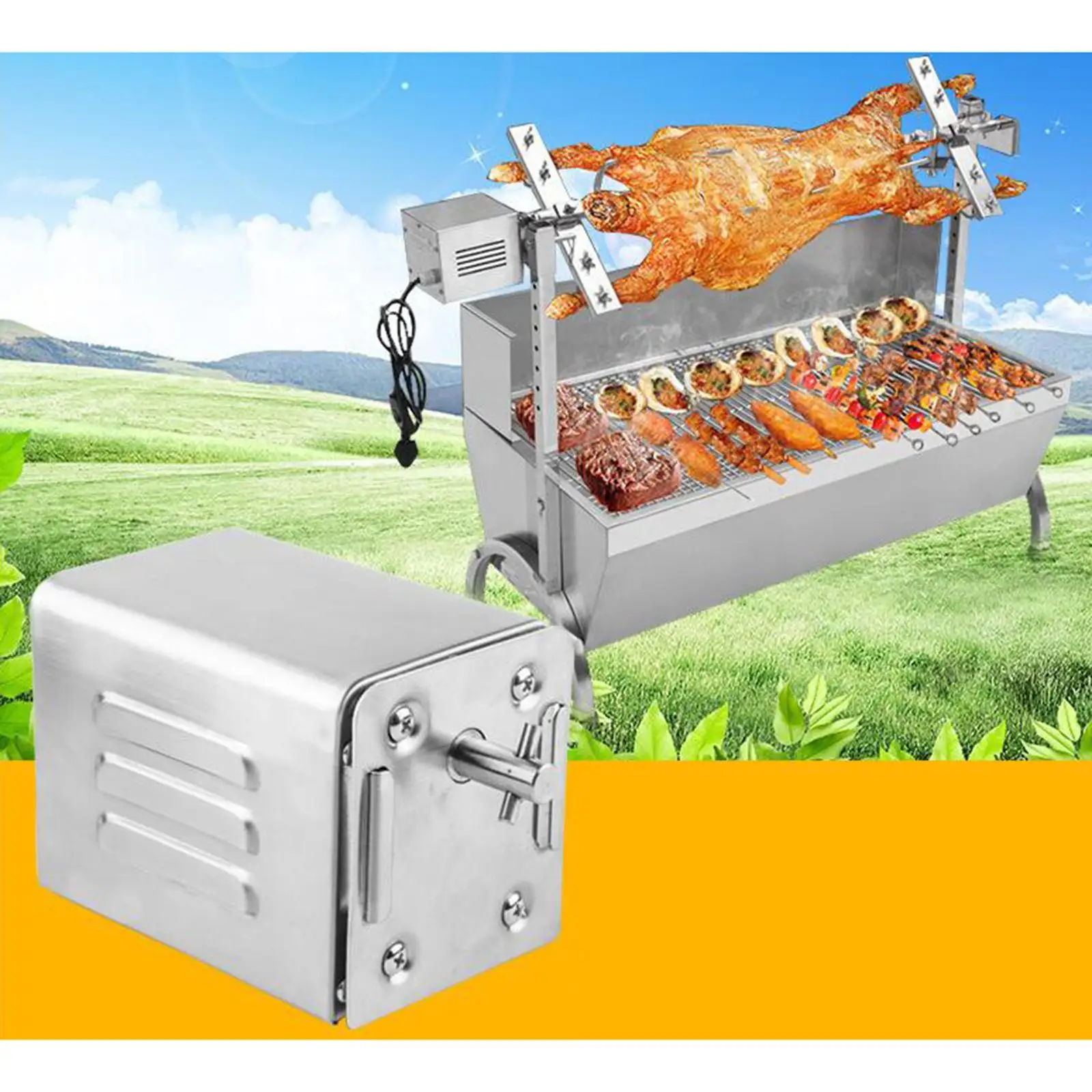 Grill Rotisserie Motor W 70kg   Heavy-Duty Rotisserie Motor for Grill for Barbecue Chicken Family Dinner BBQ