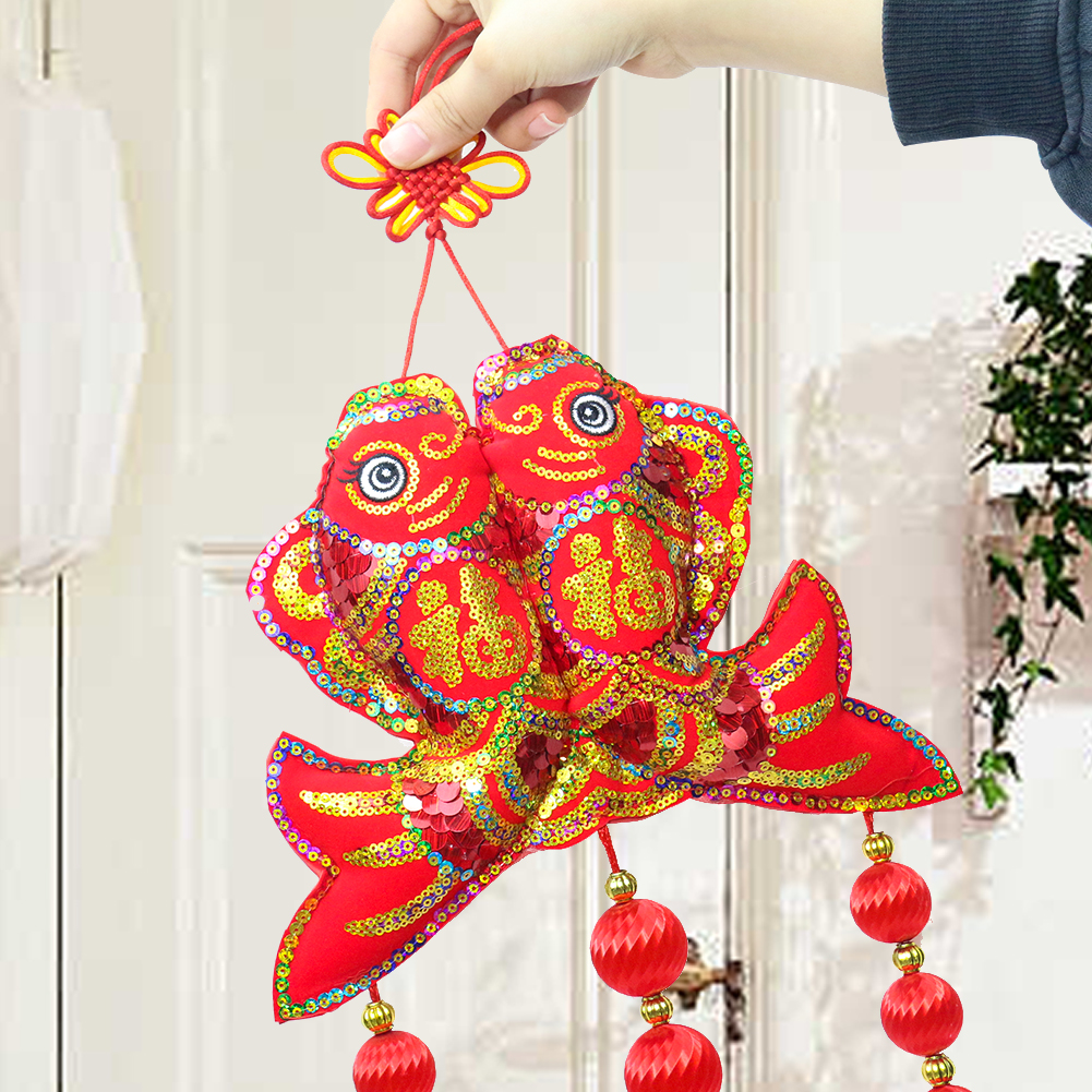 Fische Laternenschnur Frühlingsfest Dekoration Geschenk gibt mehr als jedes Jahr Anhänger Chinesischer Knoten Festival DIY Wandbehang – Detail 4