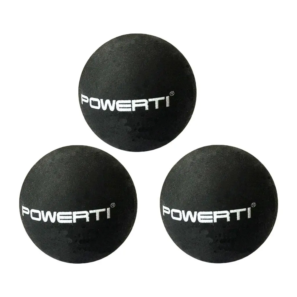 of 3 Squash Ball Rubber Double Yellow Dots  Balls Gear Equipment