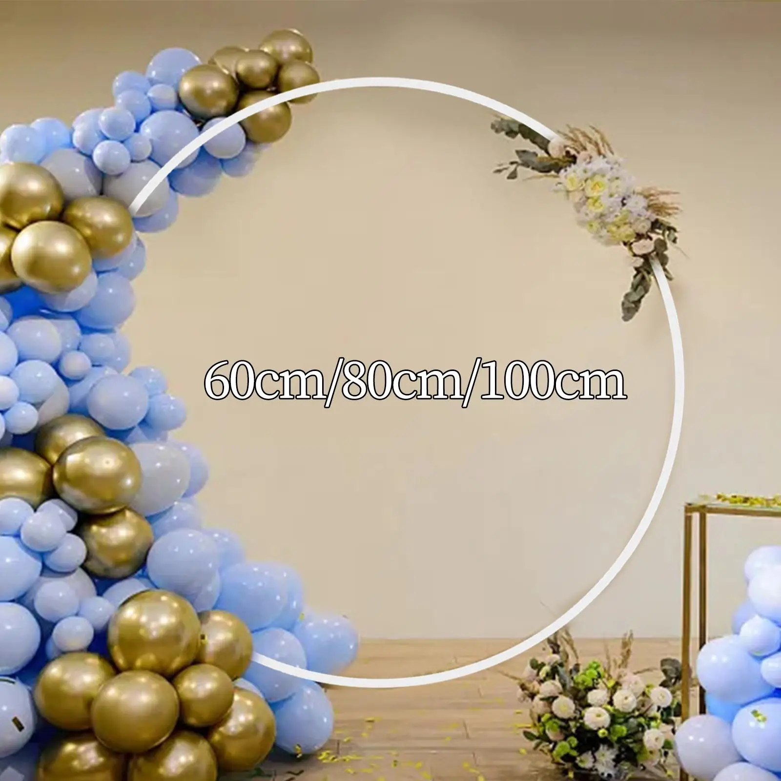 Round Backdrop Stand Balloon Flower Ring Arch Stand Frame for Graduation Halloween Party Baby Shower Wedding