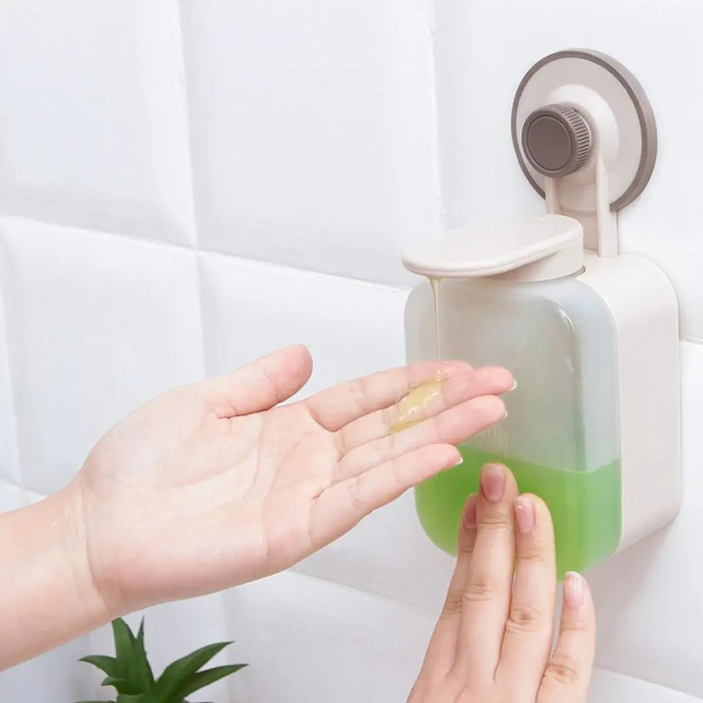 Suction Cup  Bathroom Soap Dispenser Liquid Bottle Container