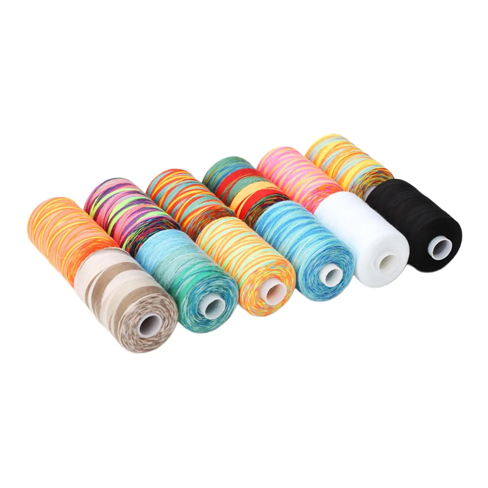 12 Pieces Multicolor Sewing Thread Set Multi Purpose Polyester Thread Spools for Cross Stitching Sewing Quilting Supplies