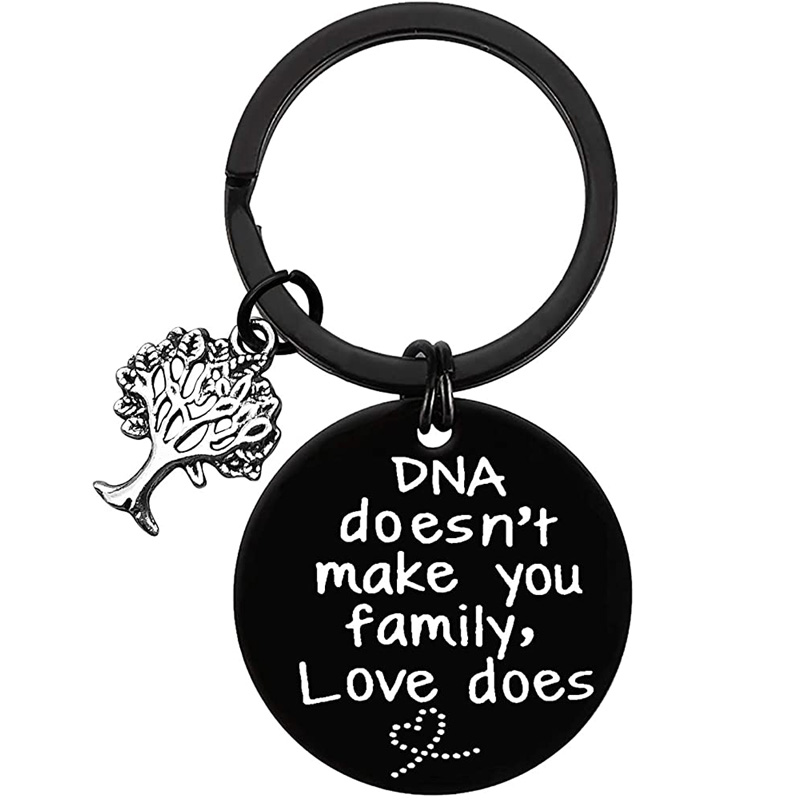 Schritt Eltern Keychain DNA nicht Machen Sie Familie Liebe Tut Keychain Schritt Mom Schritt Dad Annahme Geschenke für Bonus mama Papa – Detail 1