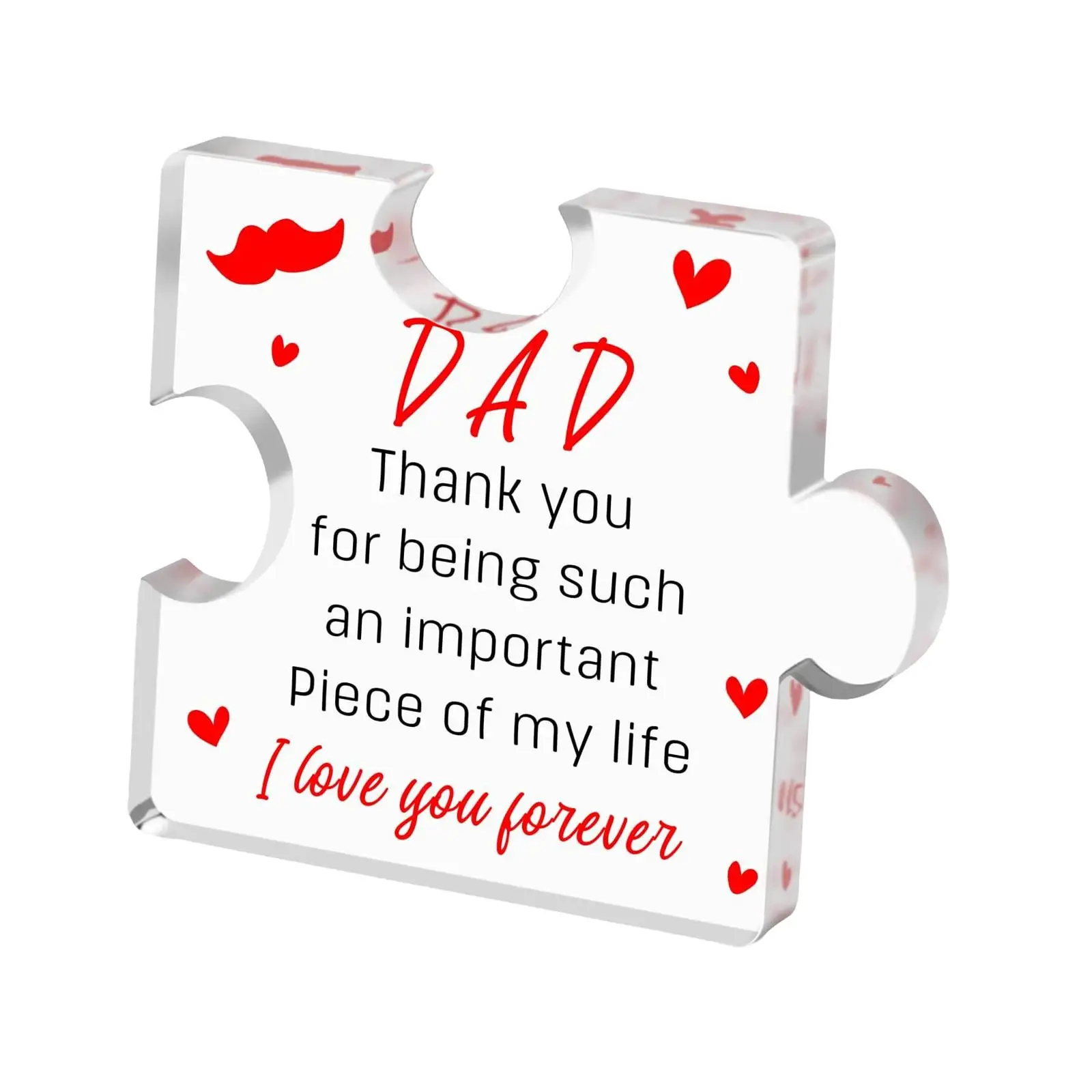 Acrylic Block Puzzle Thank You Gift Heartwarming Desk Decorations My Man Gifts Fathers Day Present Birthday Gifts from Kids