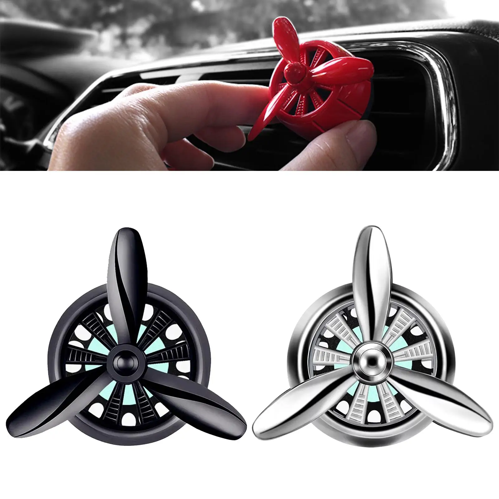 Car Air Freshener Diffuser Fan Fresh Aromatherapy Auto Vent Outlet Perfume Clip Alloy Car Essential Oil Diffuser Vehicle Family