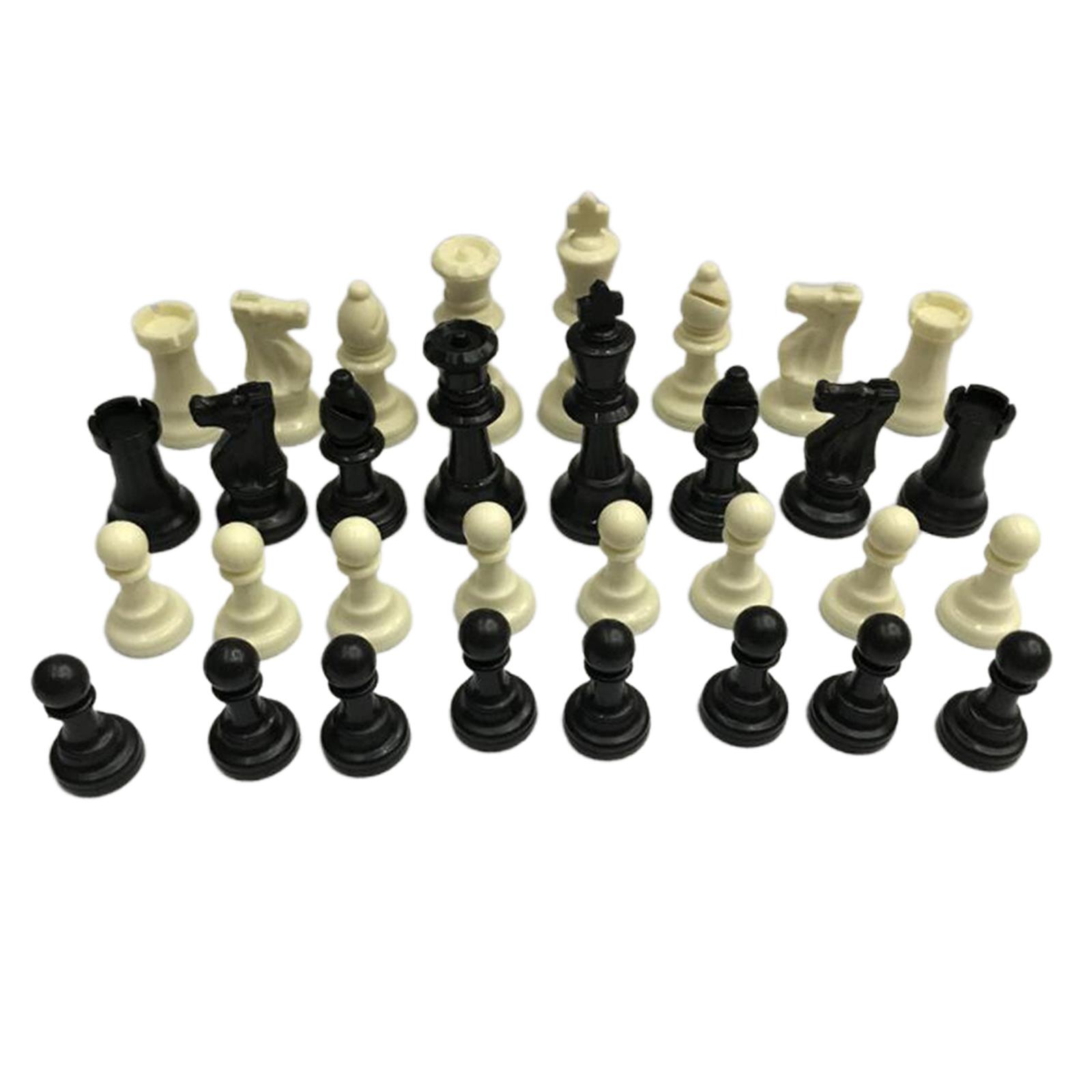 32x Chess Pieces Set Tournament Checkers Traveling Game 75mm King for Travel