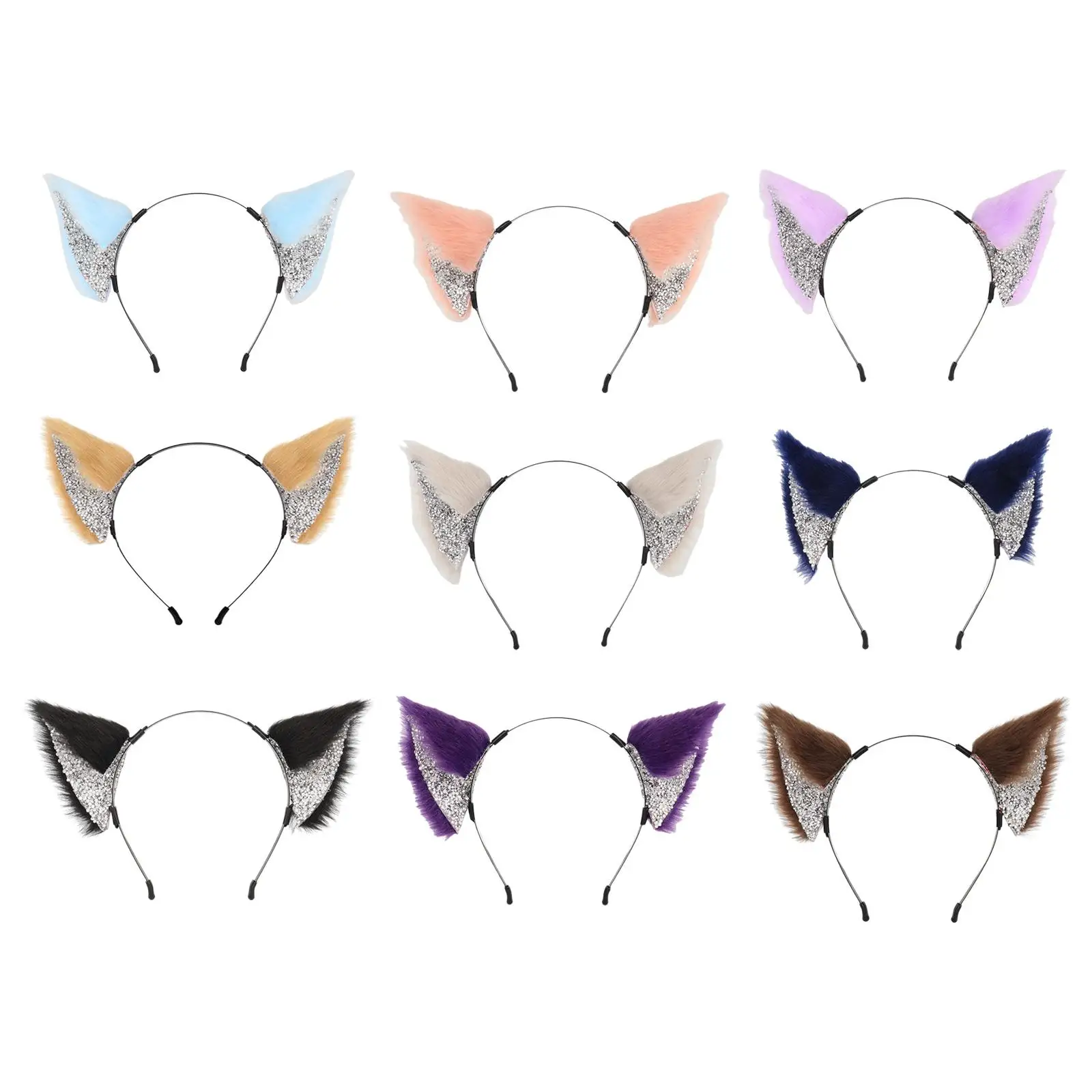 Cat Ear Headband Animal Hair Accessories Furry Lightweight for Photo Props