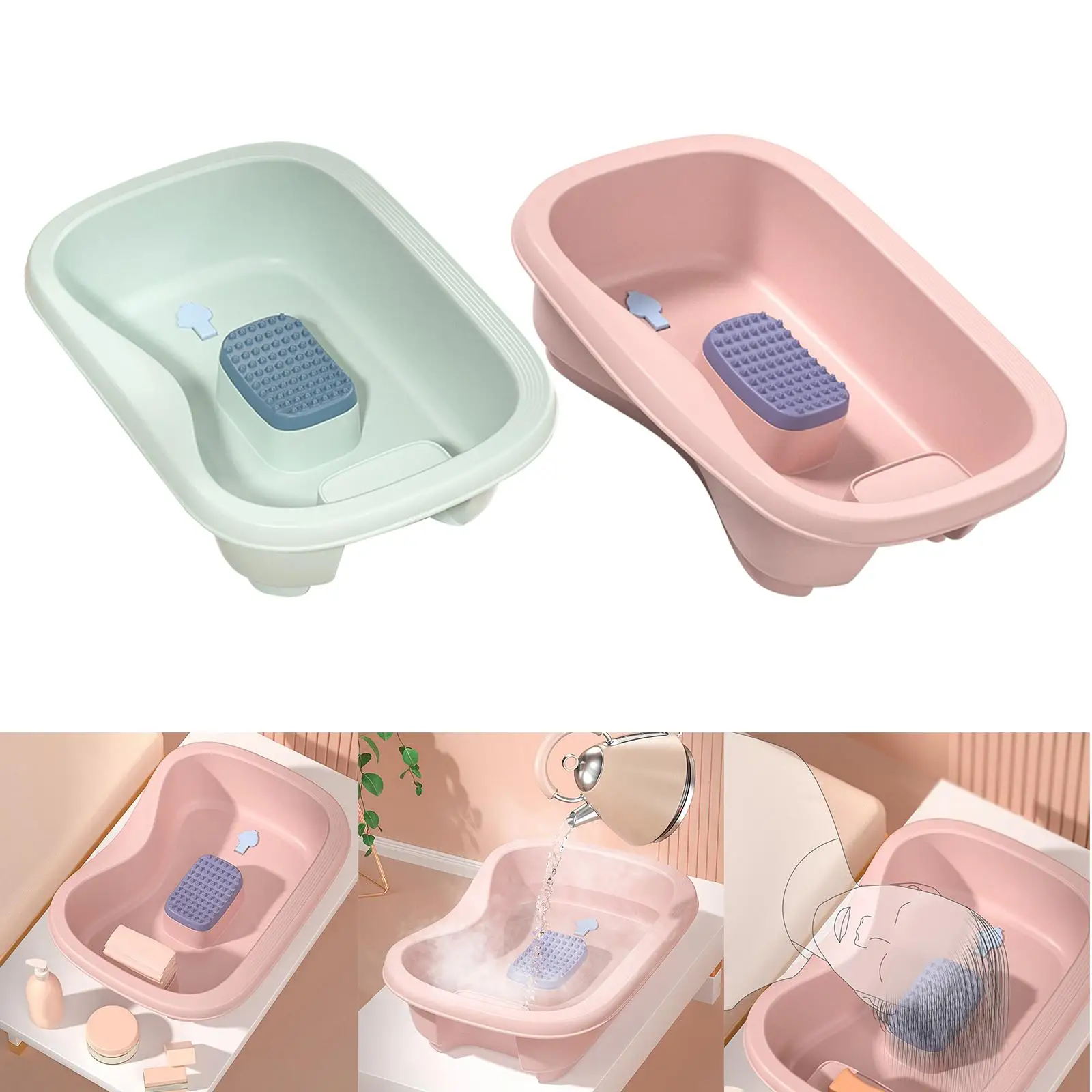 Portable Bedside Shampoo Basins Bathing Aid Tray Bowl for Hair Washing SPA Patient