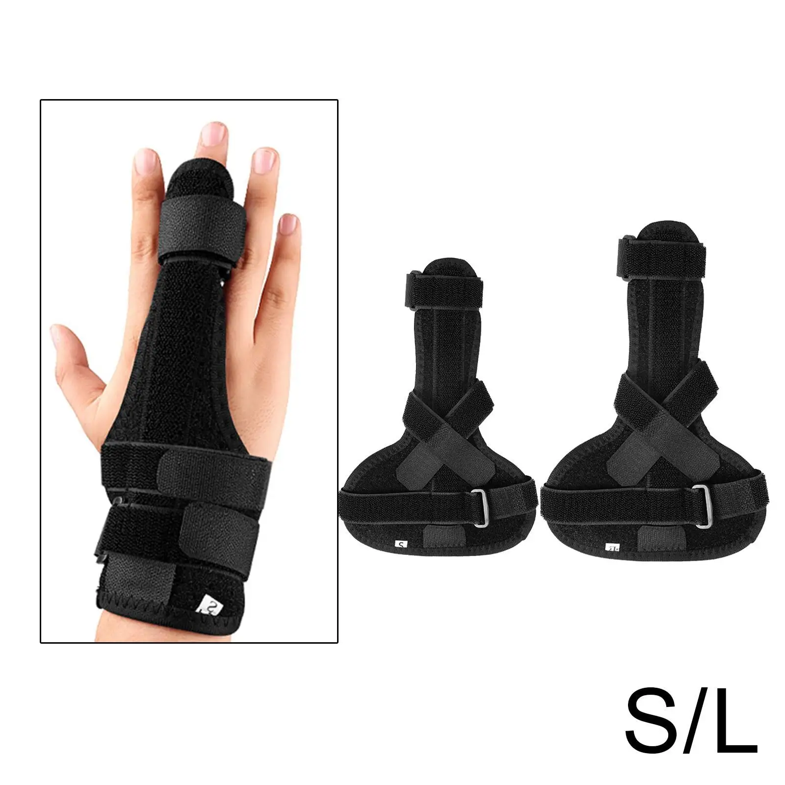 Finger Splint /Ok Fabric/ Black/ Support Guard Splints /Aluminum Brace  Immobilizer for Finger Injuries