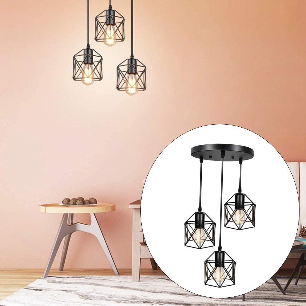 Ceiling Pendant Light Industrial Wind 4W Warm Light Iron Metal Cage Light