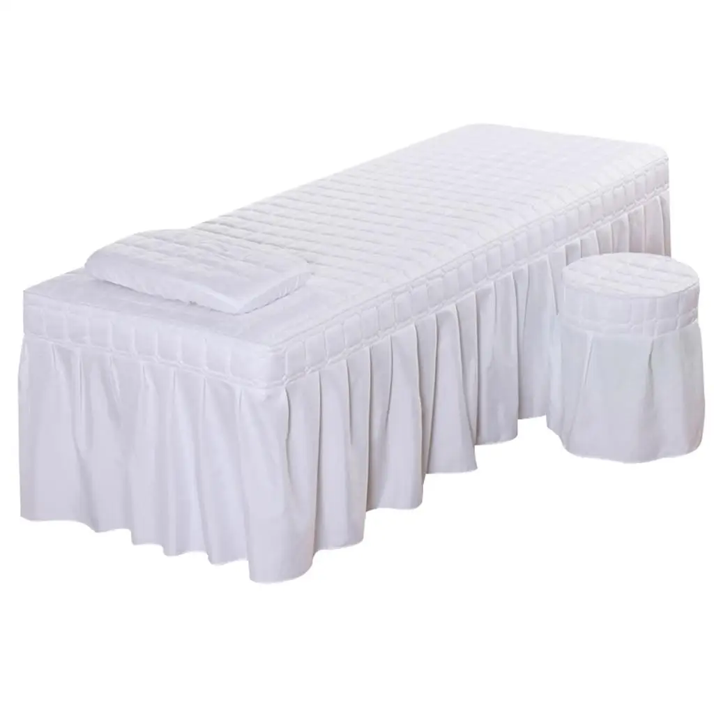 Massage Table Sheet Set - Soft Facial Bed Cover - Includes Flat and Fitted Sheets with Face Cradle Cover