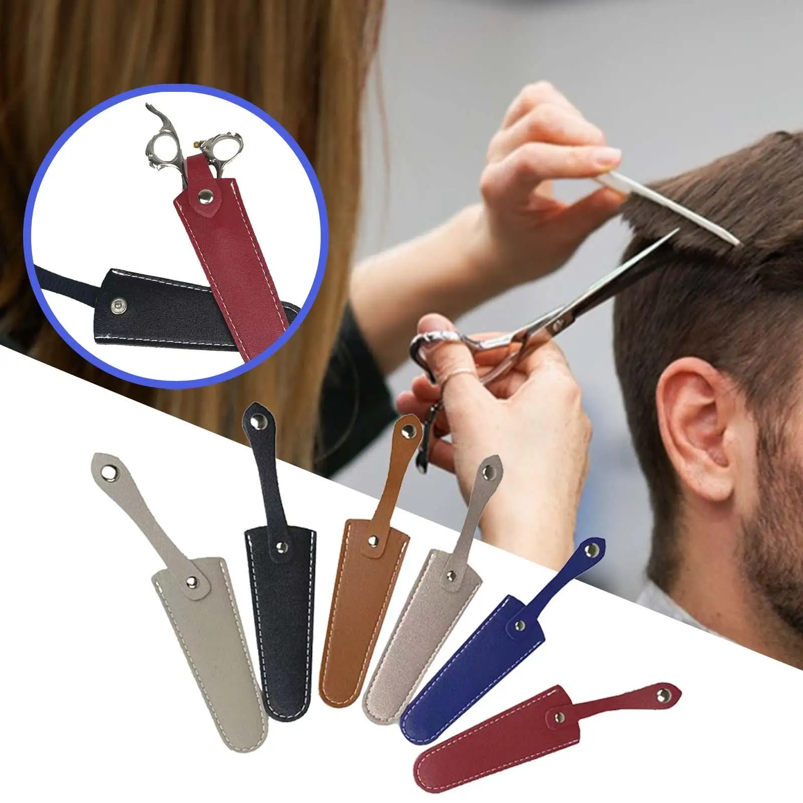 6Pcs Scissors Sheath Salon Hair Scissor Bag for Embroidery Hairdressers