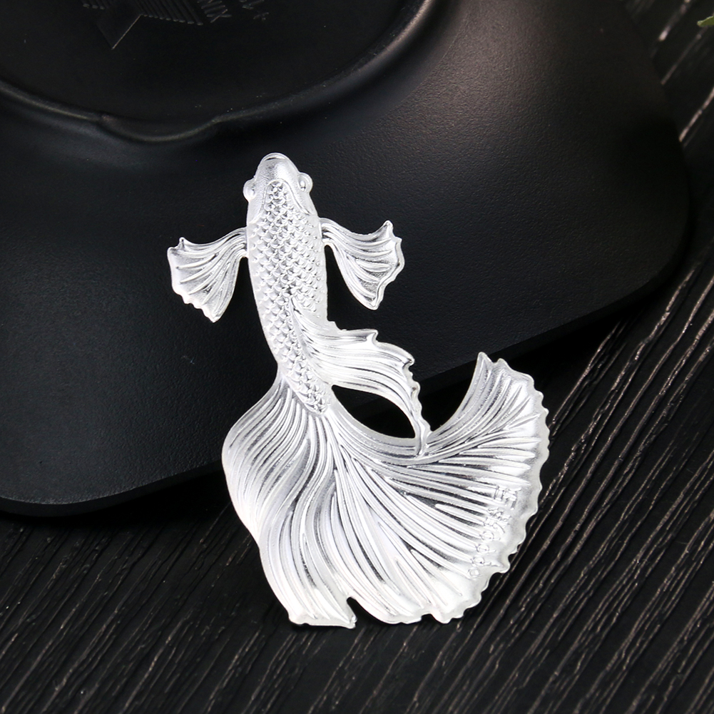 1PC 9999 Silber Pfau Fisch Tee und Wasser Artefakt Hause Büro Desktop Glück Dekoration Ornamente – Detail 3