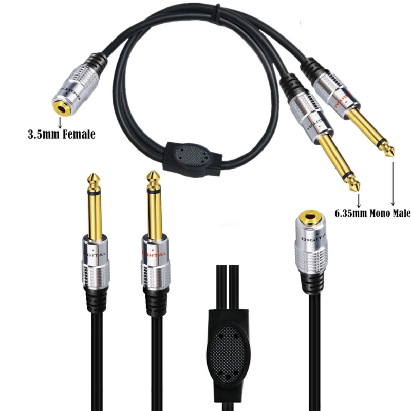 2x6.35mm a 3.5mm Stereo Mic Cable, 6.35mm