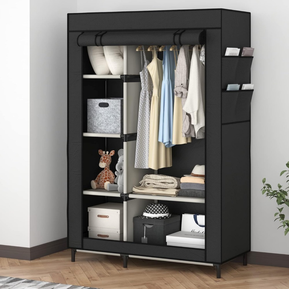 Title 5, Canvas Wardrobe Portable Closet Wardrobe Clothe...