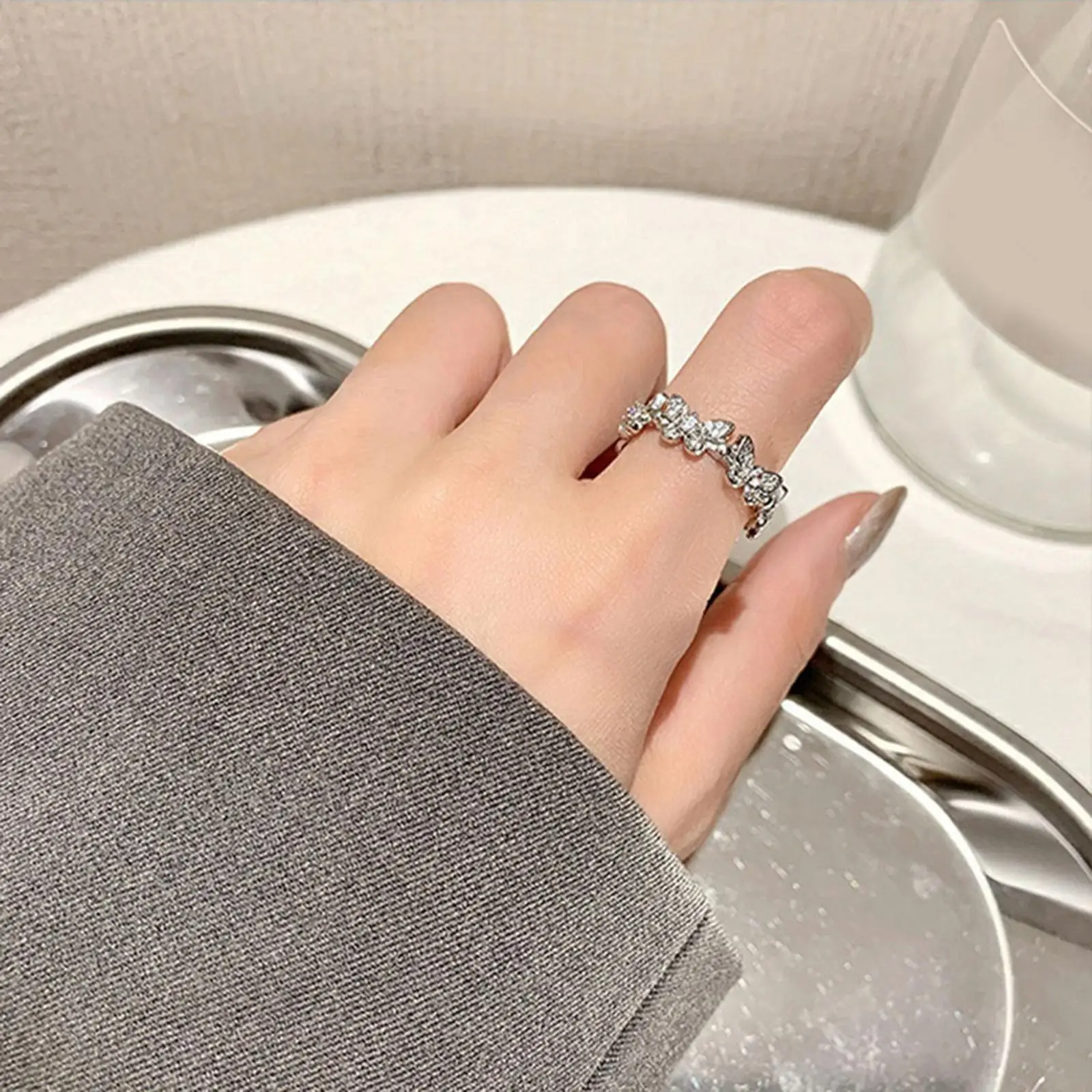 Butterfly Open Rings for Women Birthday Gift Fashion Minimalist