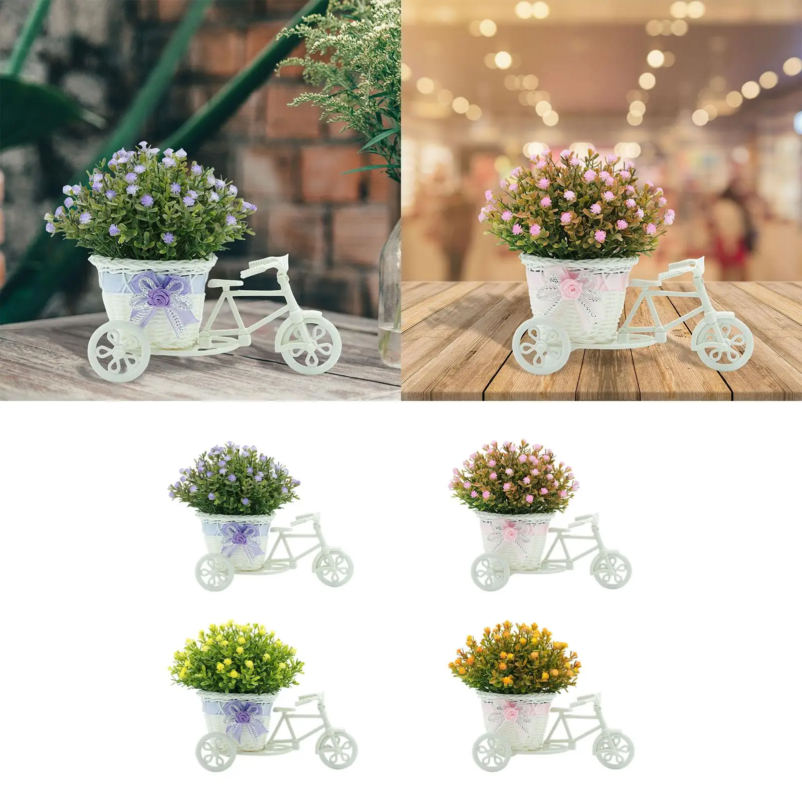 Flower Basket Container Tricycle Photo Props Modern for Backyard Table Patio