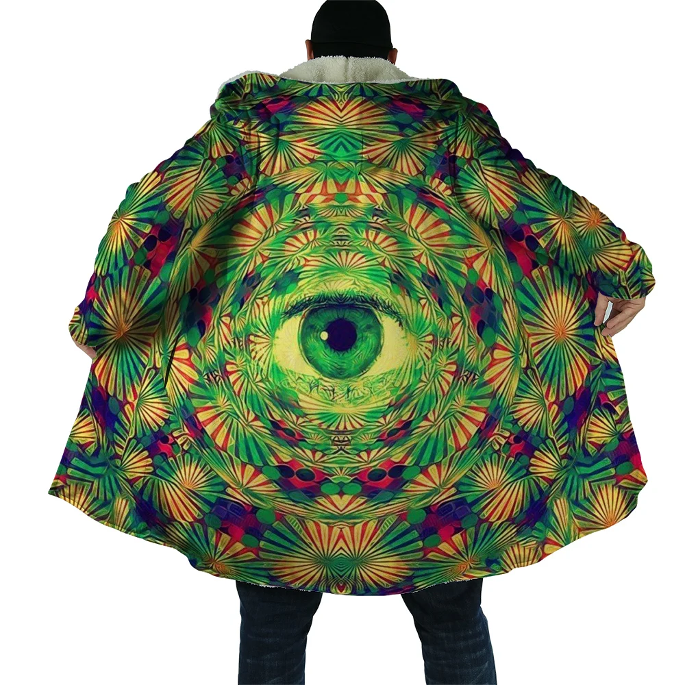 artístico olhos psicodélicos impressão 3d velo casaco