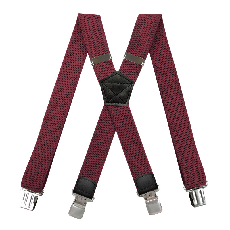 Robuste Hosenträger für Männer, Arbeit im Freien, 3,8 cm, X-Back, 4 starke Clips, verstellbare elastische Hosenträger, Riemen, Gürtel – Detail 9
