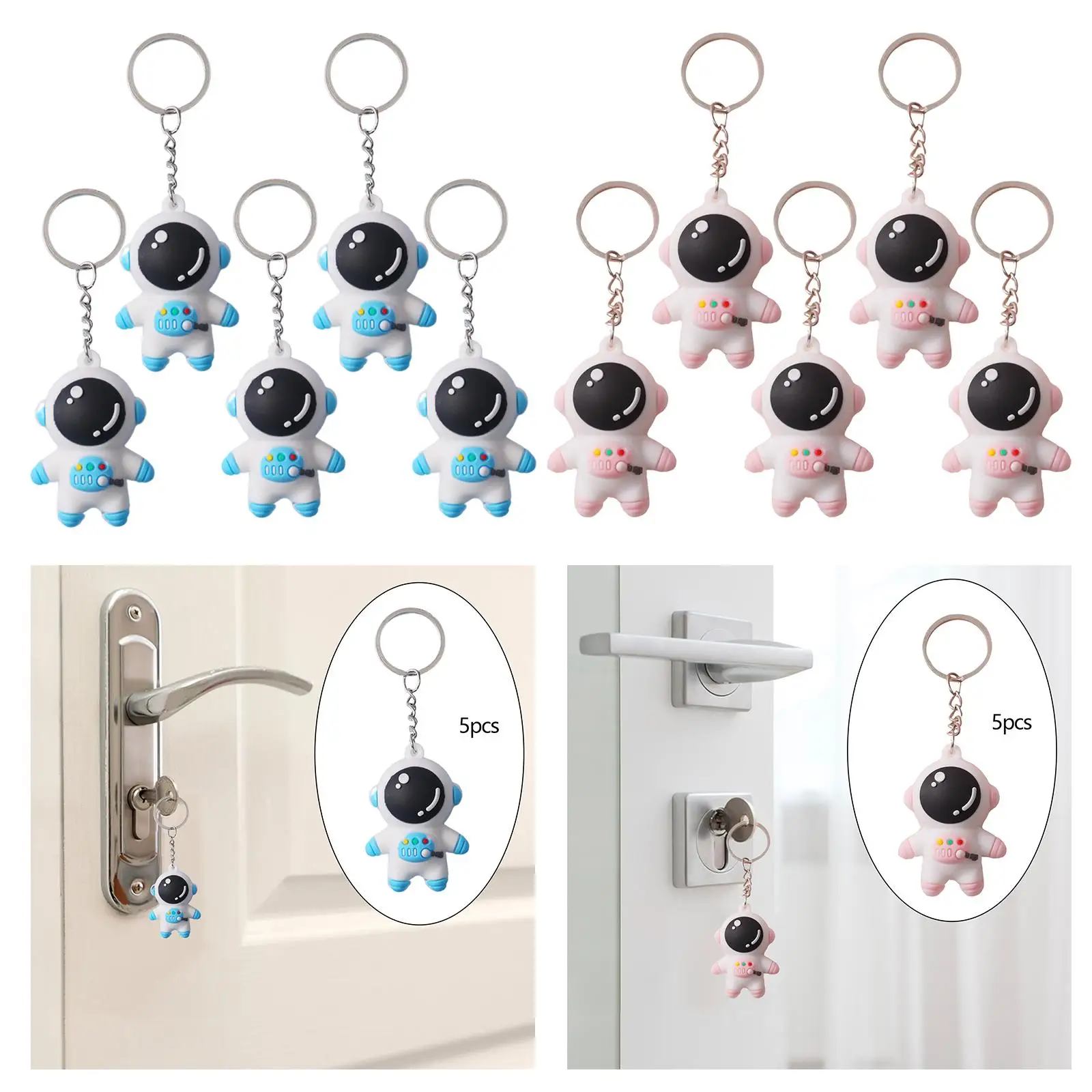 5Pcs Astronaut Keychain Unique Spaceman Key Chain for Family Valentine`s Day