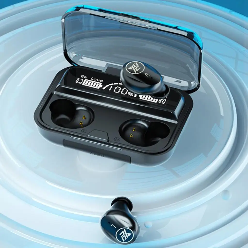  5.0 earplugs in-Ear   Stereo Headphs with  LED Display Charging Case IPX7 Waterproof Built-in Mic