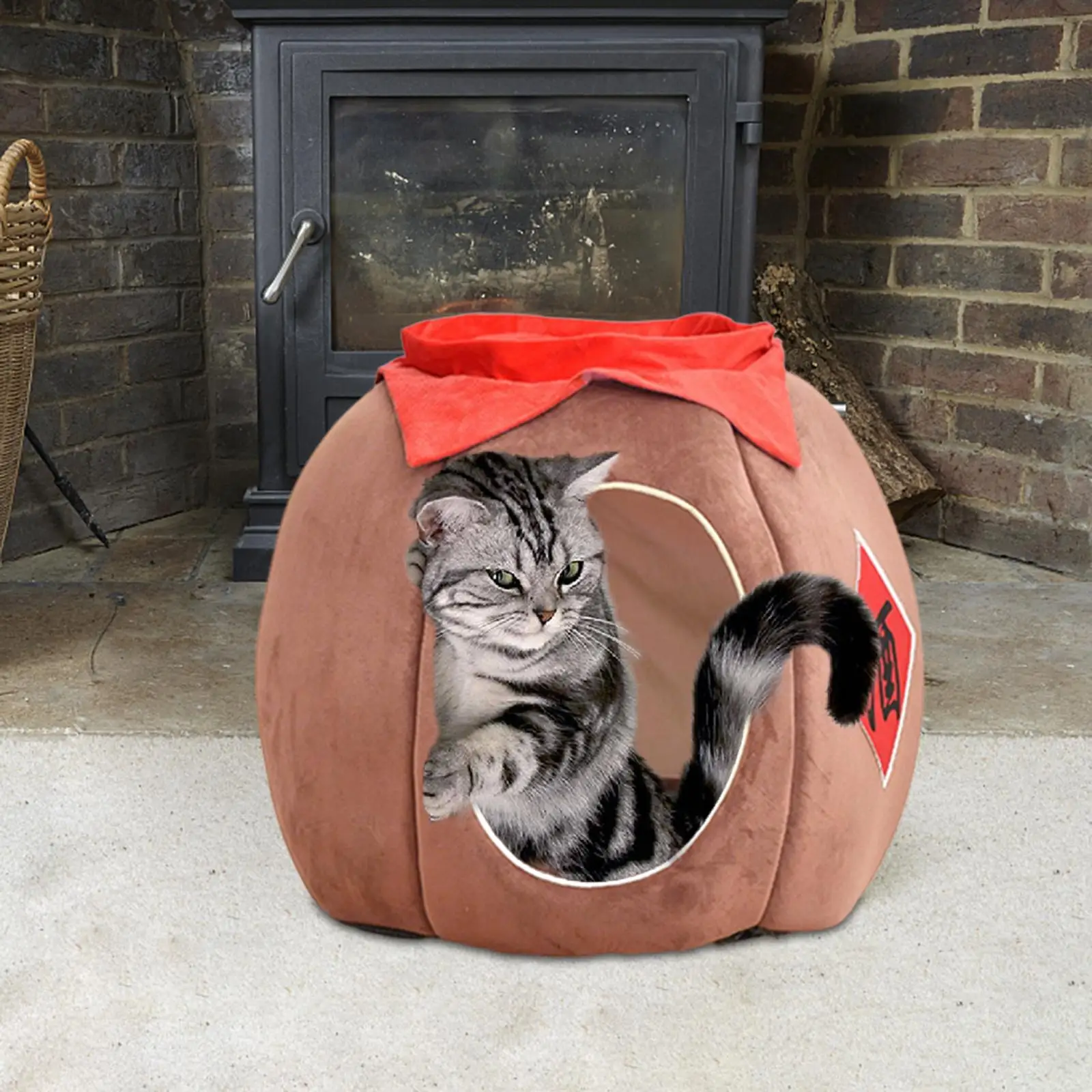 Cave Pet Bed Dogs Tent Nonslip Removable Cushion Cats Warm House for Indoor Outdoor