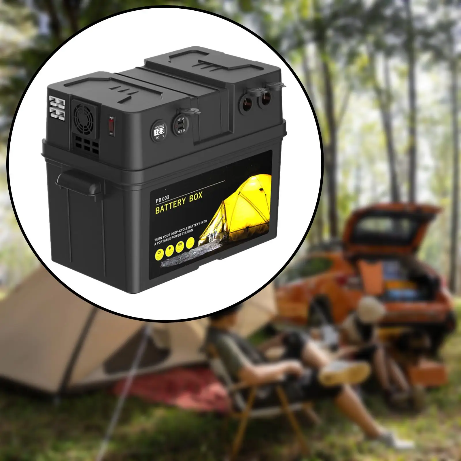 Batteries Carrier Portable Power Center Station 12 V Heavy Duty Motor Battery Box for Camping Truck Travel SUV Trailer