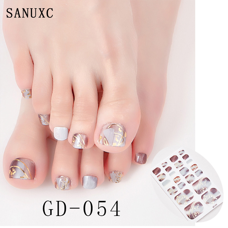 Best of SANUXC 22 Tips Toe Nail Stickers High Quality Nail Polish Stickers For Feet Self Adhesive Nail Art Decorations For Manicure Reviews & Tips