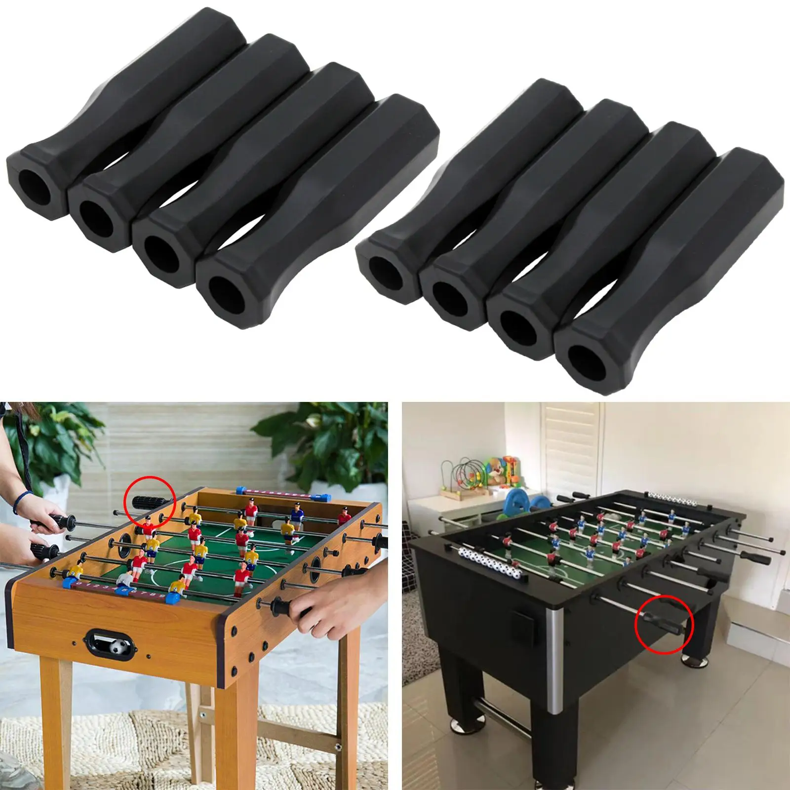 LIOOBO 8 Pcs Table Football Handle Covers Plastic Thicken Universal Foosball Handle Grip Cover Table Football Accessory Foosball Handle Grip Case for Foosball Table 