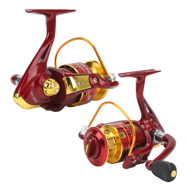 8 Bearing Fishing Spinning Reel Red Color 5.2:1 Gear Ratio