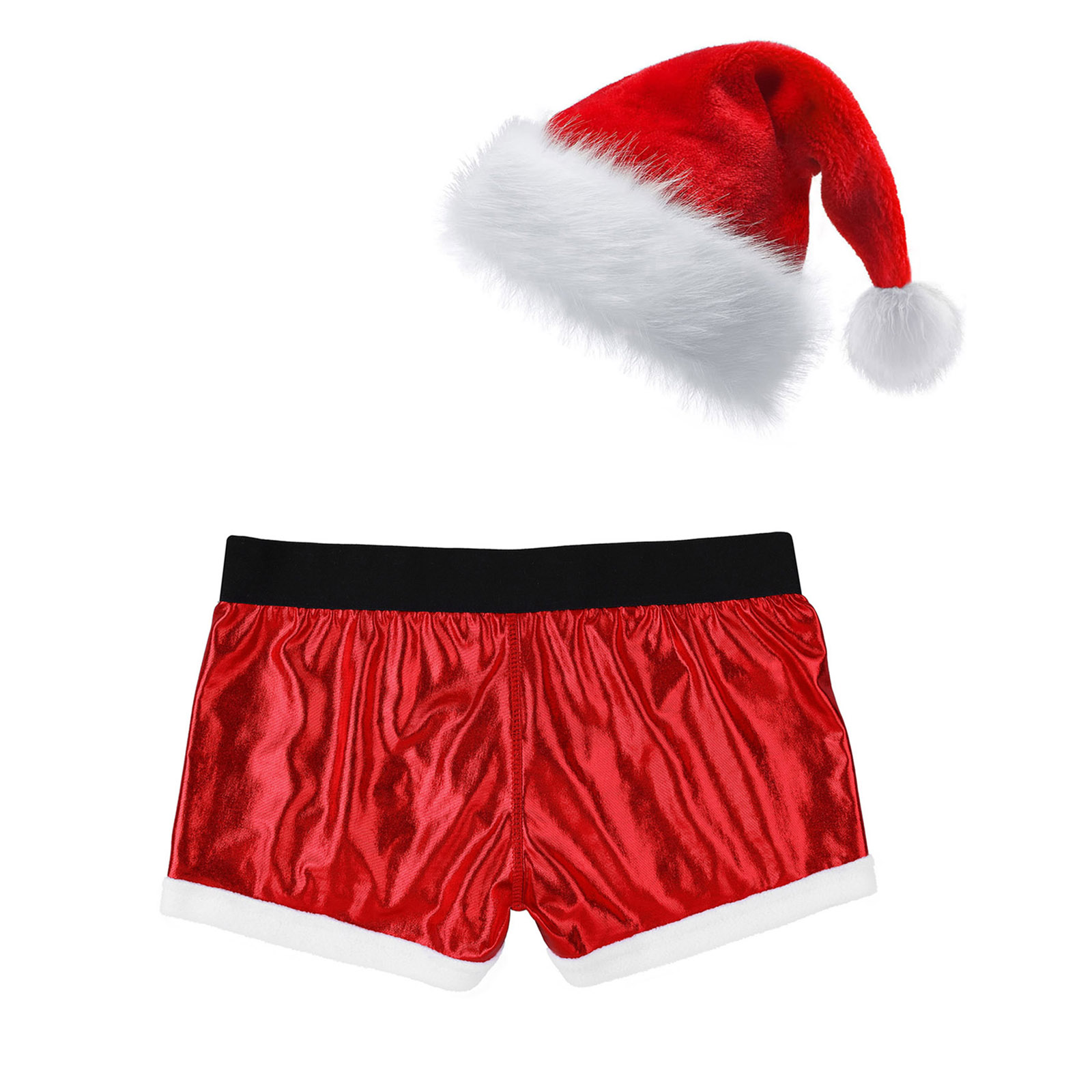 Männer Weihnachten Kostüm Sexy Dessous Set Elastischer Bund Santa Claus Boxer Briefs Shorts mit Hut Karneval Weihnachten Party Clubwear – Detail 11