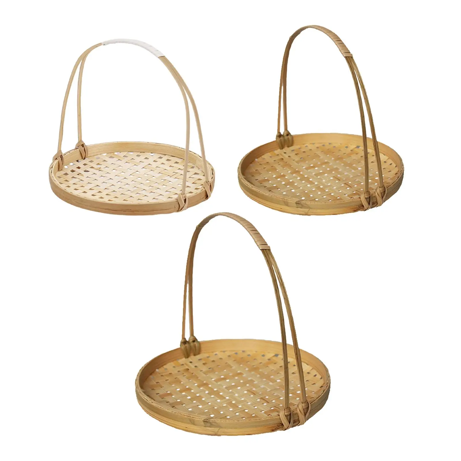 Hand Woven Fruit Basket Organizer Rattan Decorative Farmhosue Multipurpose with