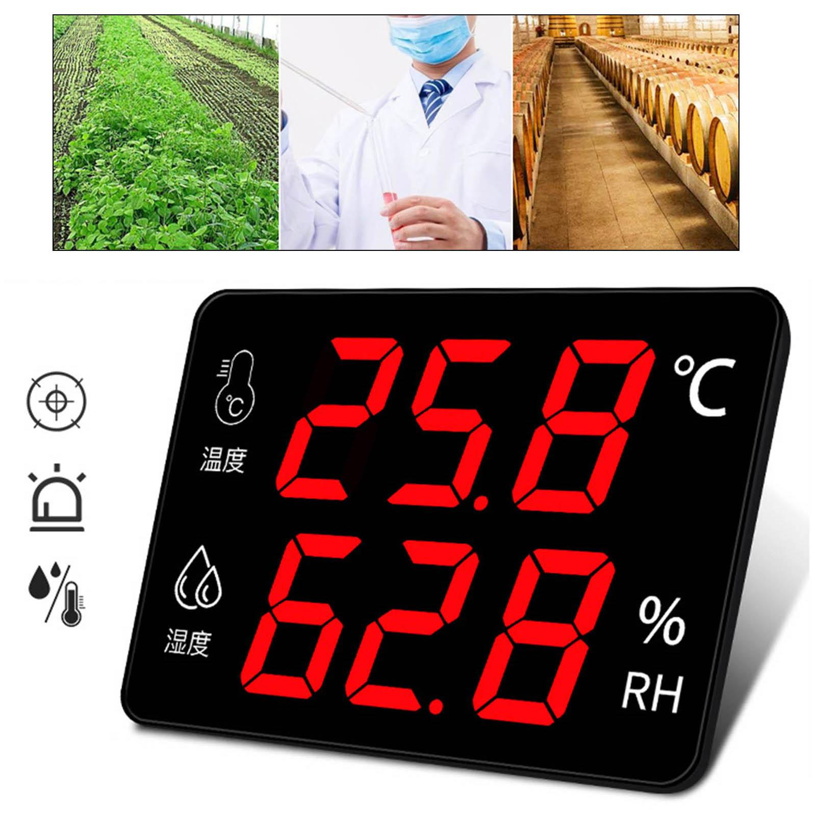 Industry Thermometer and Hygrometer Temperature Humidity Meter Data Logger Recorder With Alarm Clock