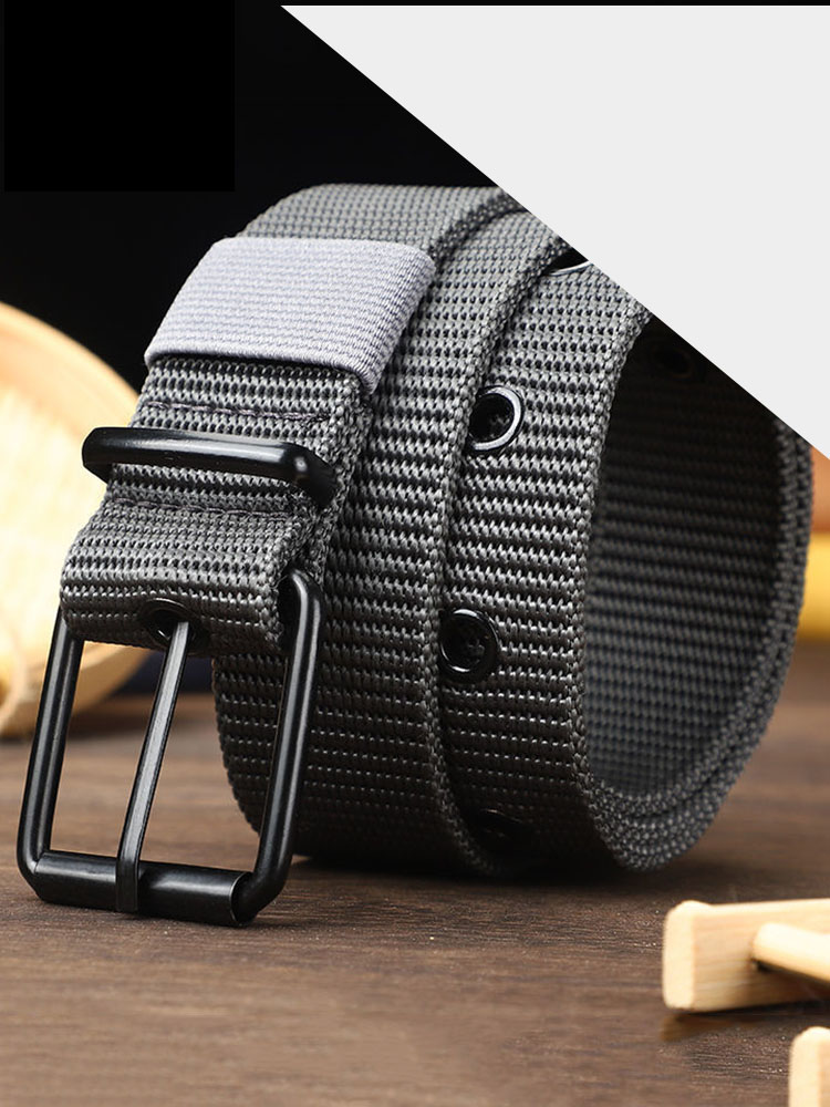 Title 1, Nylon Pin Buckle Men Belt Outdoor Jeans Solid C...