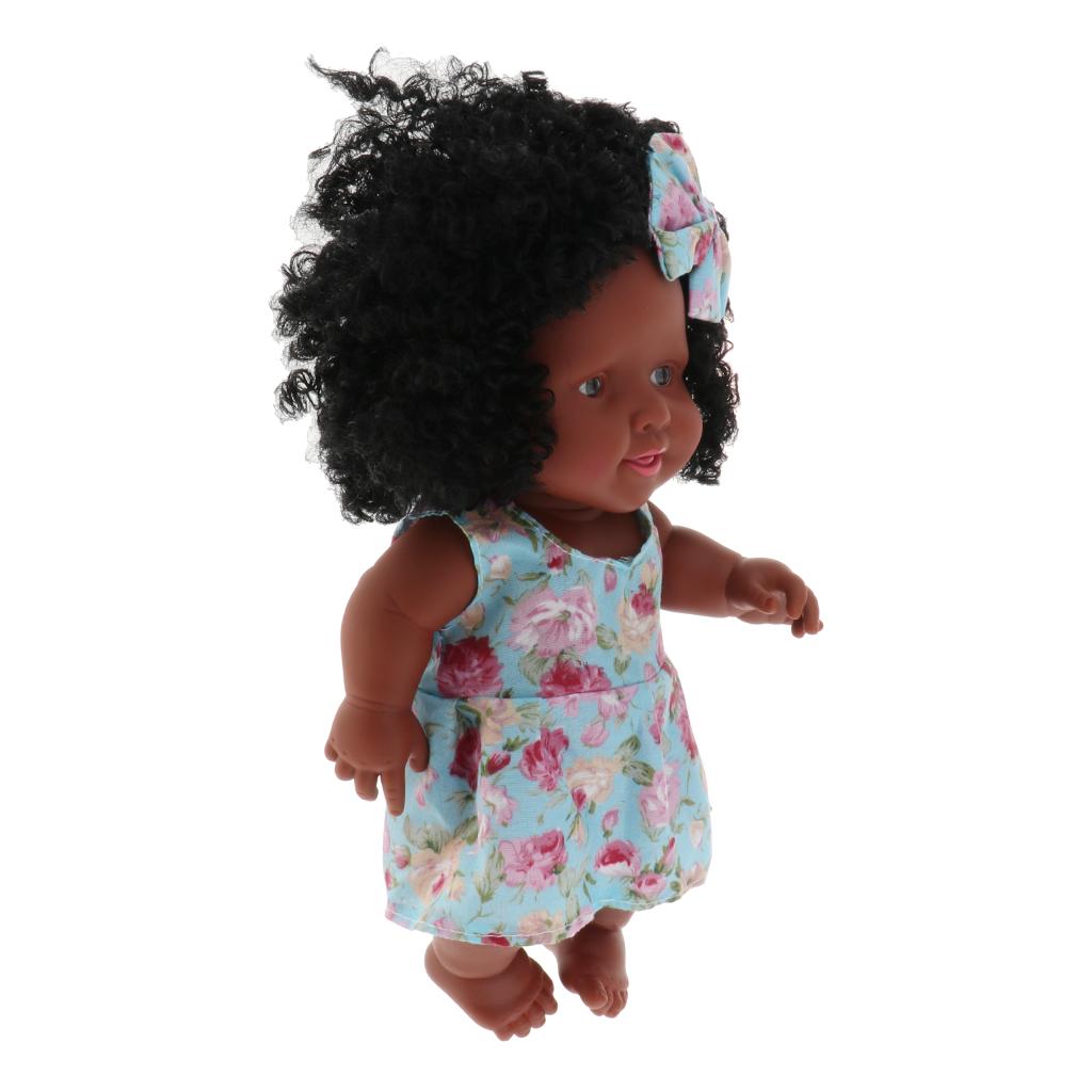 11 Inch African American Baby Black Doll, Lifelike Silicone  Newborn Baby