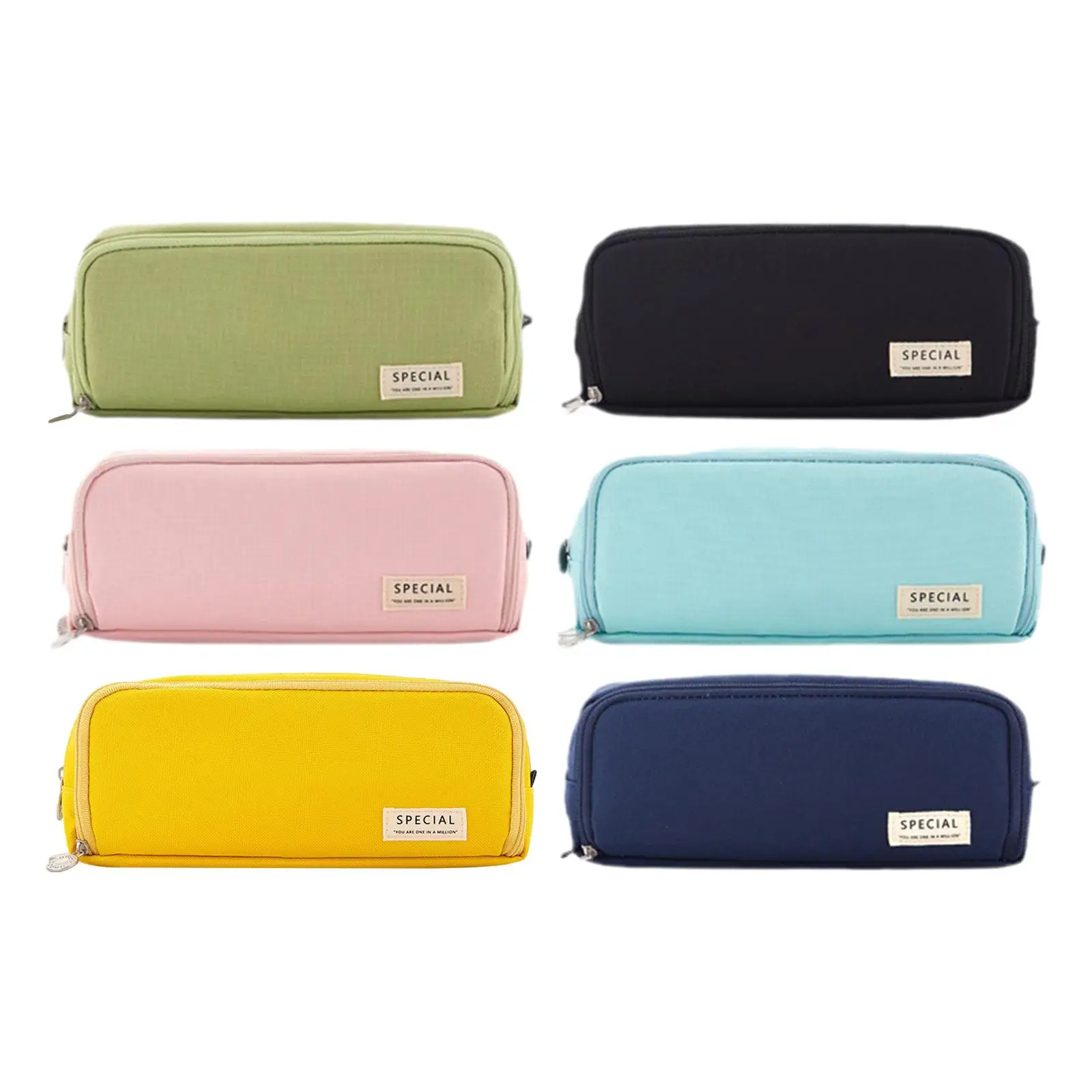 Zipper Pencil Pouch Portable Stationery Organizer Lightweight Wide Opening Pencil Holder for Children School Kids Birthday Gifts