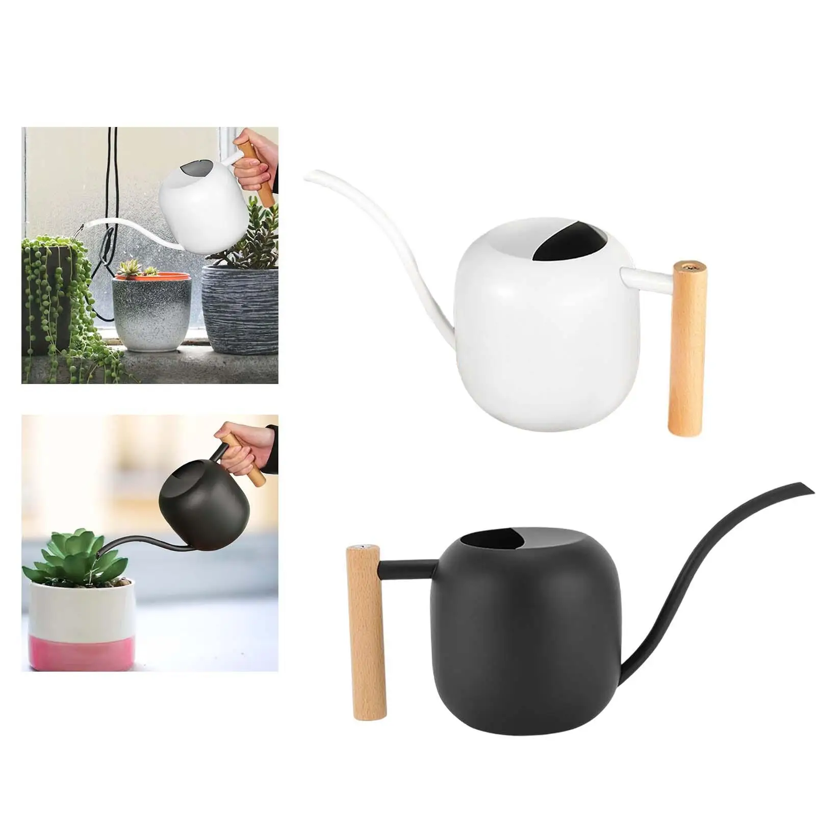 Stainless Steel Mini Watering Can with Long Mouth Watering Flower Kettle 1.2L Watering Pot for Home Shower Yard Outdoor Decor