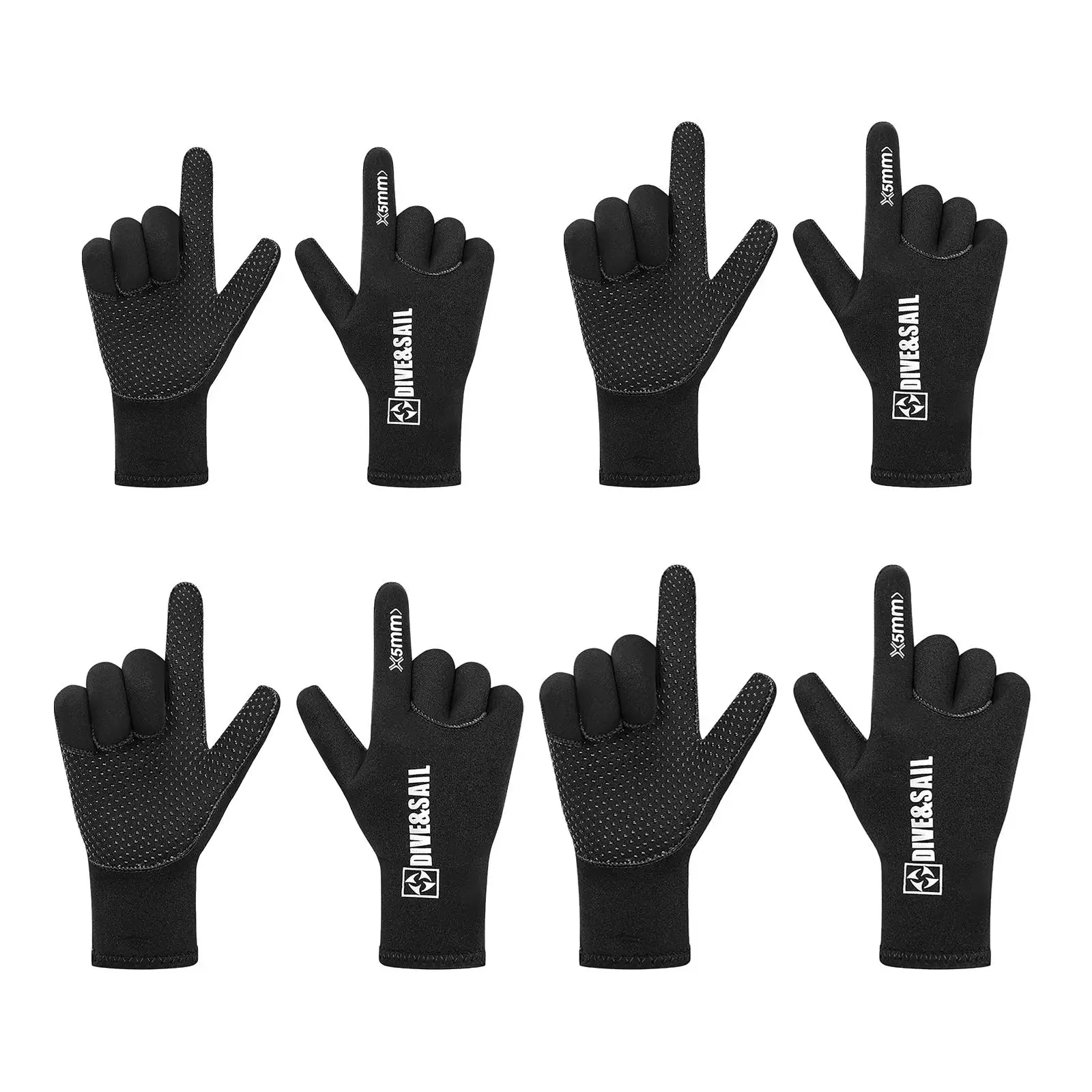 Diving Gloves Flexible Anti-Slip Wetsuit Five Finger Glove for Canoeing