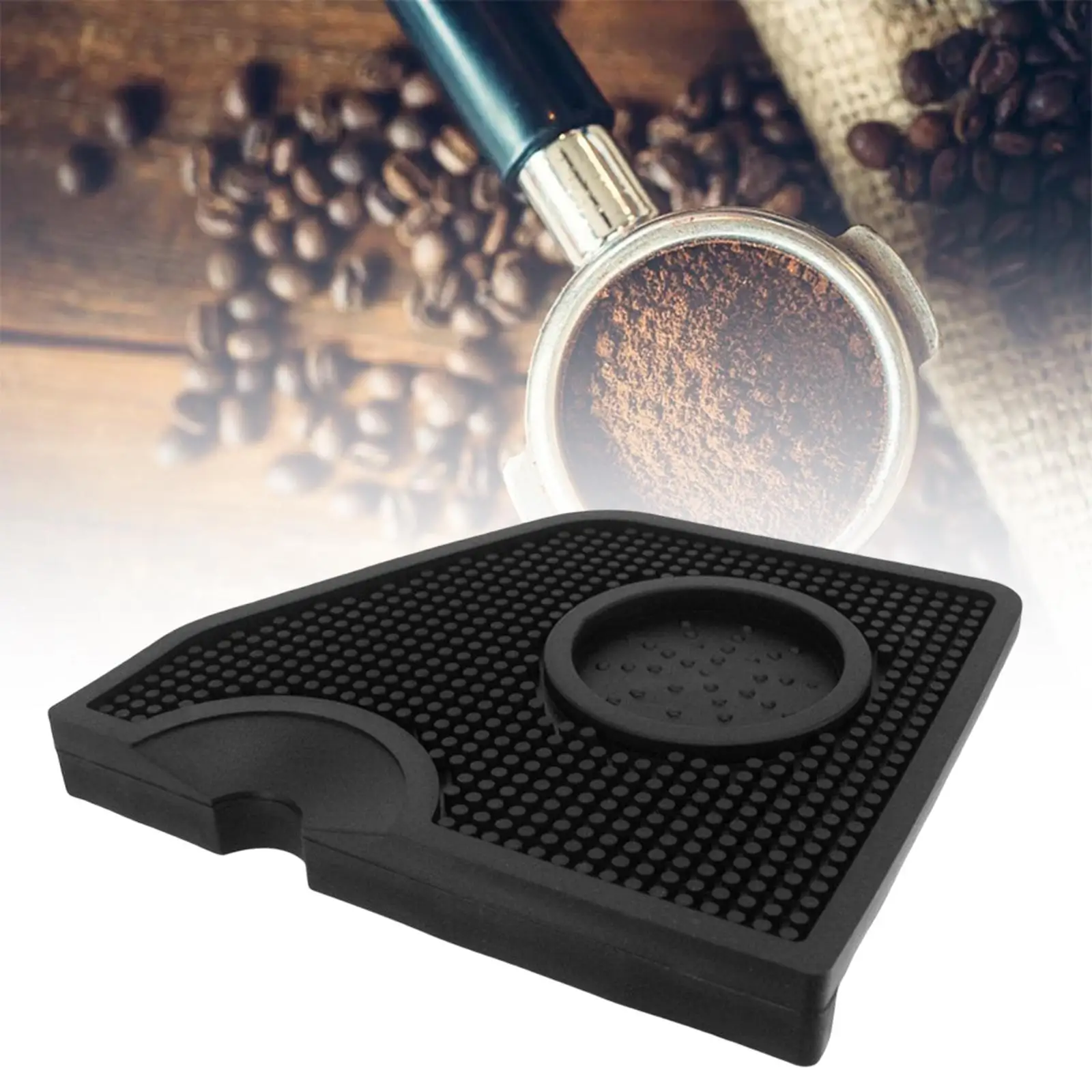 Silicone Espresso Tamper Mat, Anti Skid Barista Powder Corner Pad, Holder Pad, Coffee Tamp Mat for