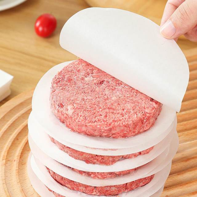 100Pcs Hamburger Patty Paper Waxed Butcher Paper Sheet Non-stick Parchment  Paper Round Wax Paper for Patty Storing - AliExpress