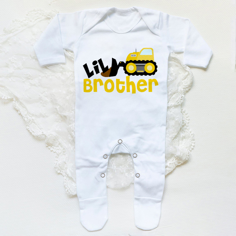 Kleiner Bruder/Schwester drucken Baby Schlafanzug Babygrow Schlafanzug Baby nach Hause kommen Outfits Jungen Mädchen Kleidung Newbron Dusche Geschenke – Detail 9