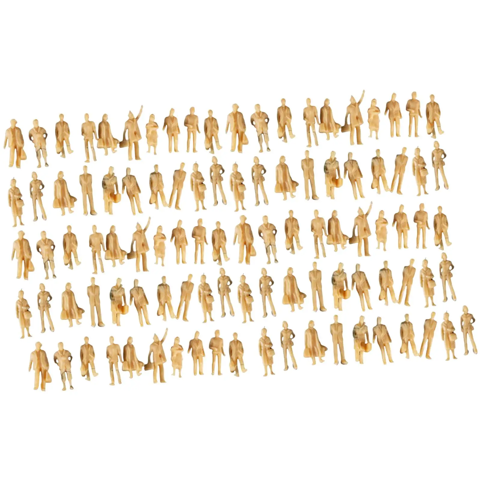 100 Pieces Simulated 1:87 Scale Model Figures Doll Miniature Scenes DIY Micro Landscapes Unpainted Tiny People Standing Ornament