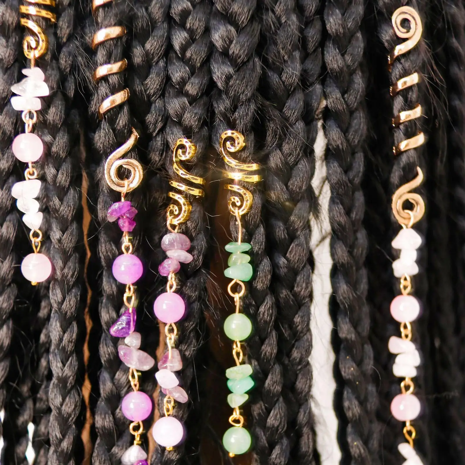 6x Hair Jewelry Hair Clips Pendants Dreadlocks Hair Pendants Hair Spiral Braid DIY Alloy Dreadlock Accessories for Girls