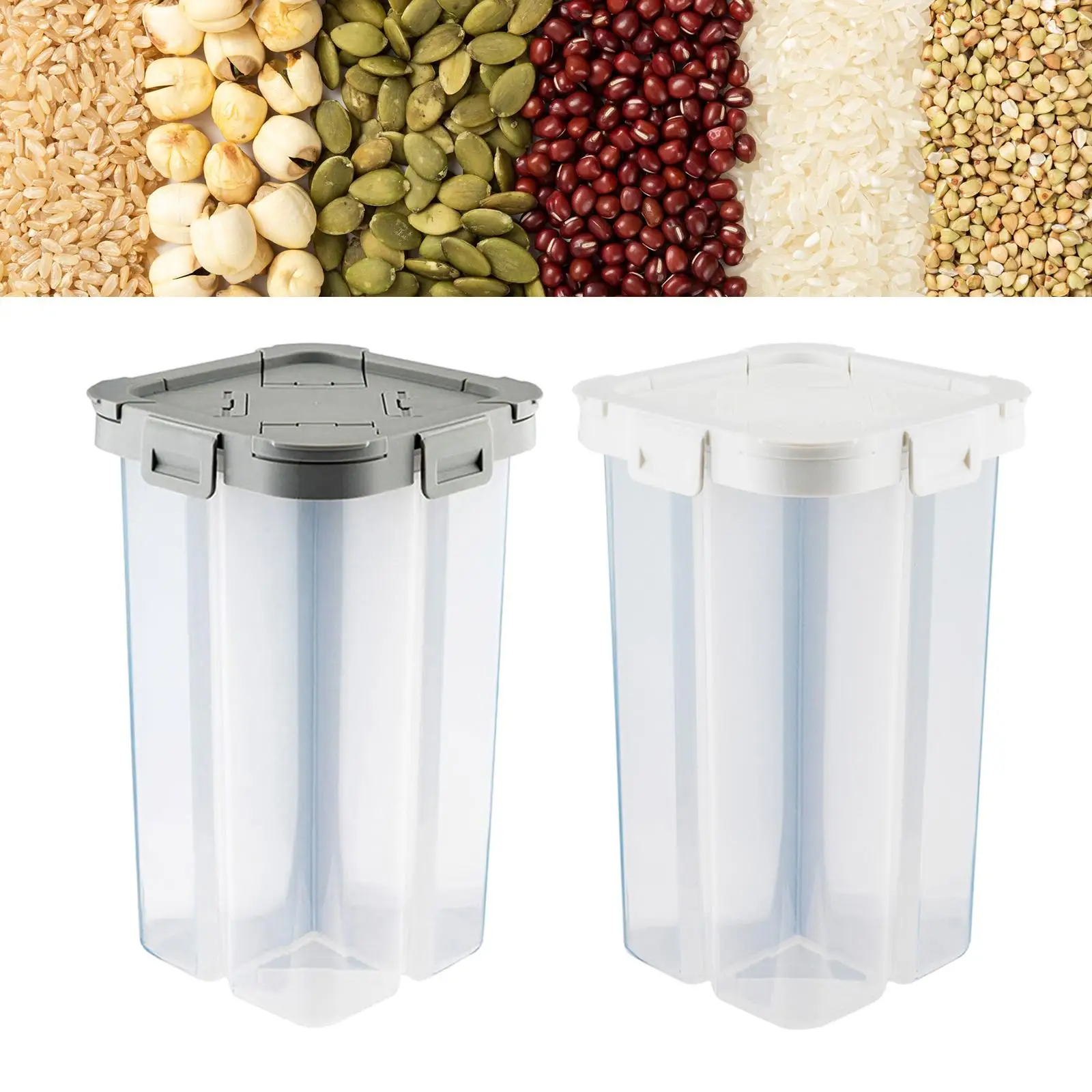 Airtight Cereal Storage Container 2.3L Food Storage Bins Rice Grain Storage