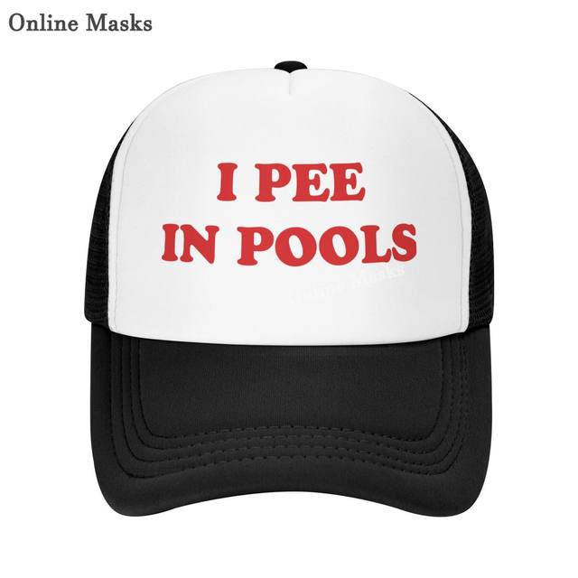 I Pee in Pools Hat for Men Women Black Mesh Hat Funny Dare Gag